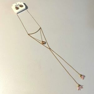 Mia Studio Boho Light Pink Gemstone & Beaded Necklace & Earring Matching Set